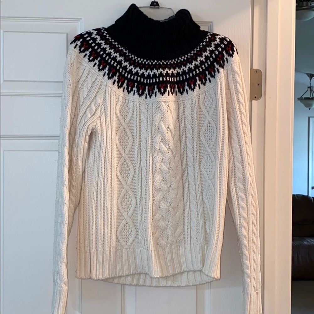 Red black and white sweater